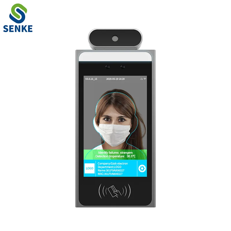 walk through body temperature scanner measurement monitor termometro digital ai facial face recognition camera
