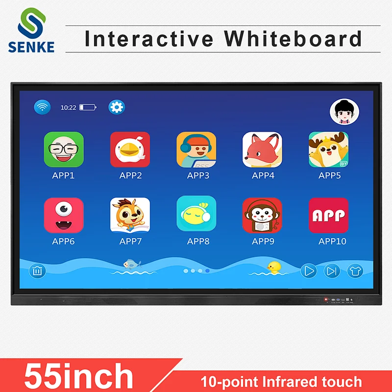 Guangzhou 55 inch all in one pc computer IR touch screen interactive whiteboard