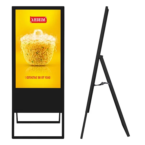 Indoor Portable Free Standing Led Displays capacitive Street Advertising Screen Player