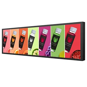 Senke Ready To Ship wall mounted Wide stretch bar lcd display Restaurant advertising display