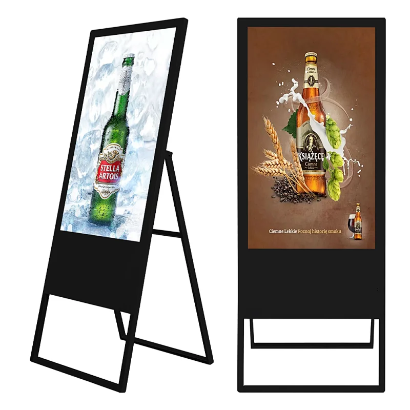 Lightest 32 inch portable floor stand digital signage kiosk lcd advertising display