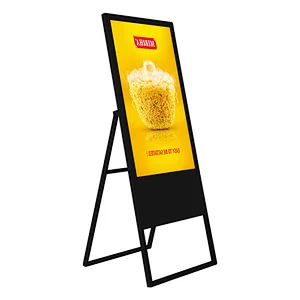 Indoor Portable Free Standing Led Displays capacitive Street Advertising Screen Player