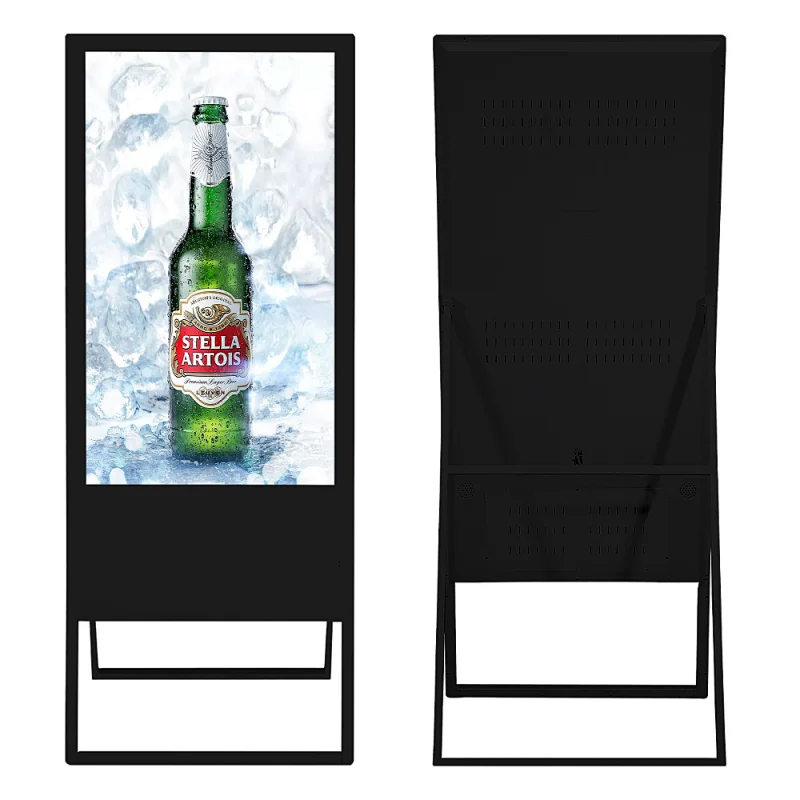 Lightest 32 inch portable floor stand digital signage kiosk lcd advertising display
