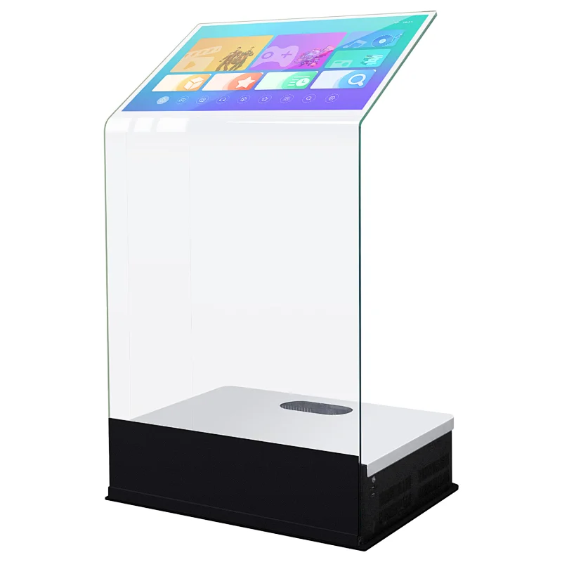 Floor standing Touch screen Glass info kiosk interactive platform