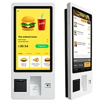 Supermarket fast food restaurant QR code scan payment self service ordering payment kiosk terminal