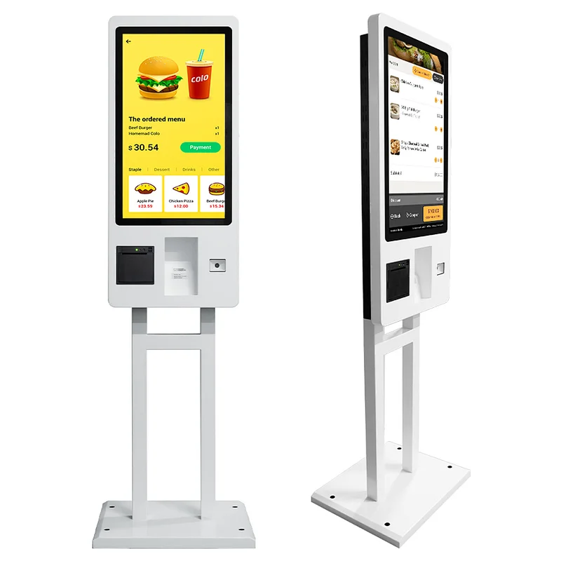 32 inch i3 Processor Windows 10 RFID reader ticket printers interactive touch screen Self ordering kiosk for restaurant