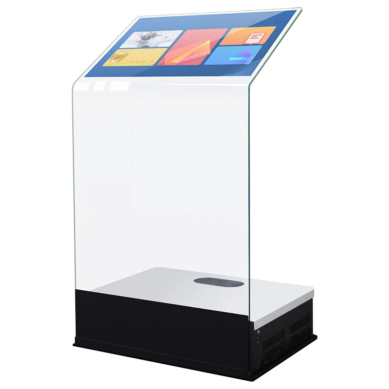 Floor standing Touch screen Glass info kiosk interactive platform