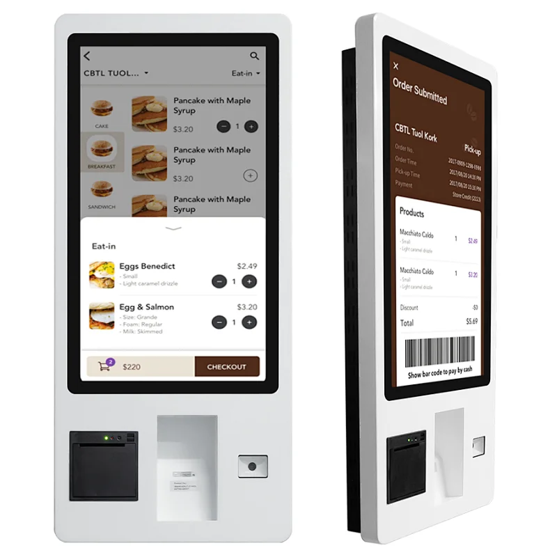 23.6 inch supper market payment white pos terminal indoor nfc barcode scanner