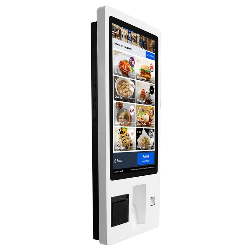 Wall mounted 32 inch touch screen ordering payment self-service terminal kiosk