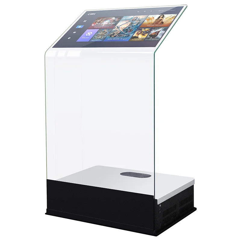 Floor standing Touch screen Glass info kiosk interactive platform
