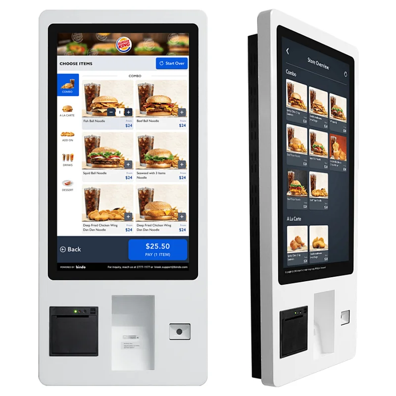 23.6 inch supper market payment white pos terminal indoor nfc barcode scanner