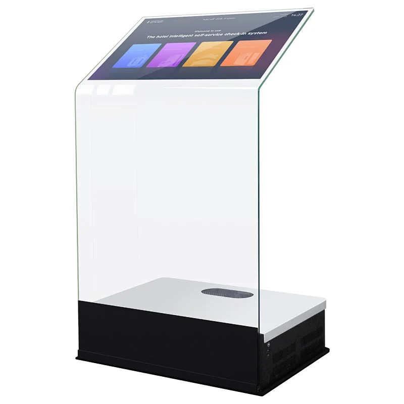 Floor standing Touch screen Glass info kiosk interactive platform