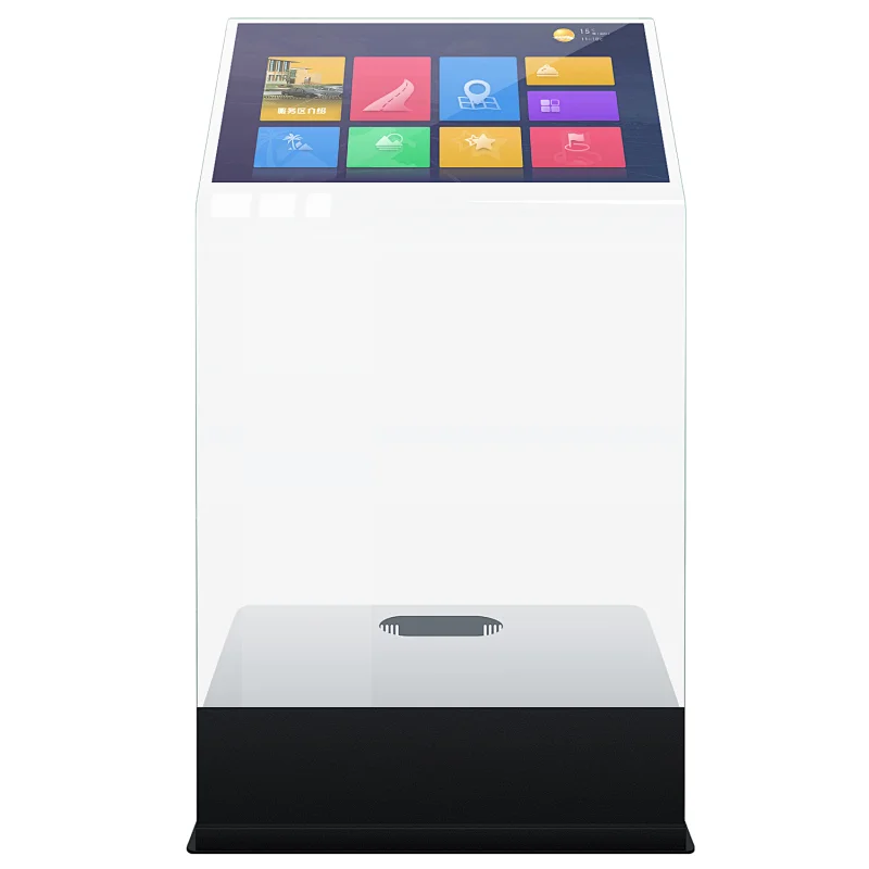 Shopping mall school Touch screen Glass info kiosk platform