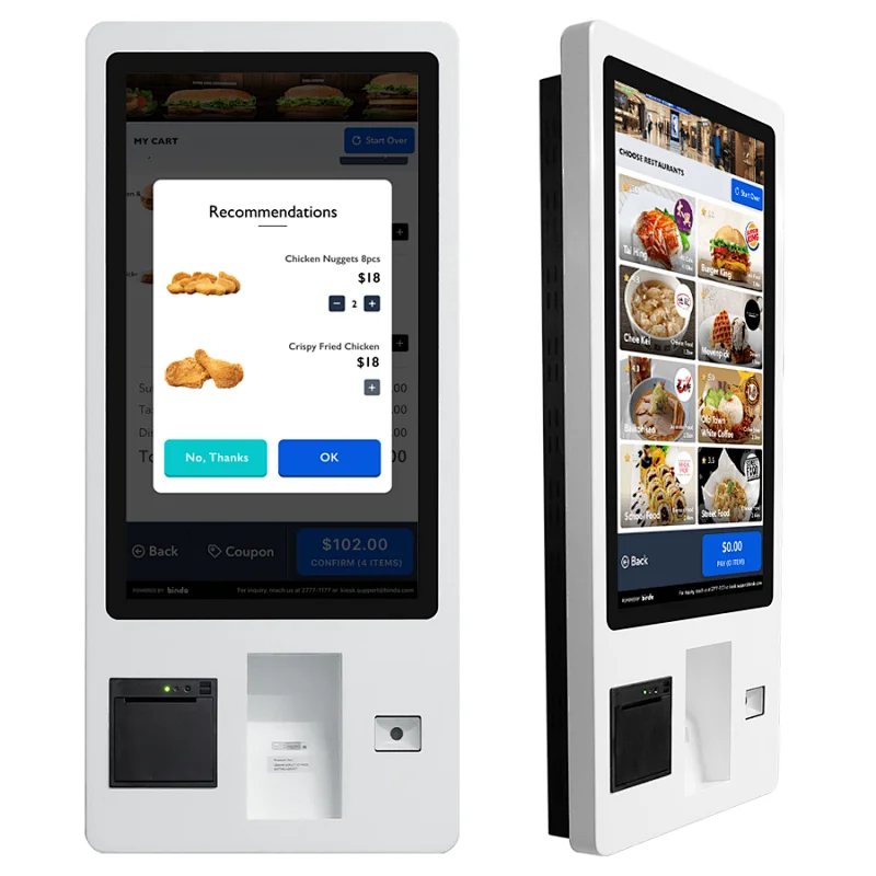 23.6 inch supper market payment white pos terminal indoor nfc barcode scanner