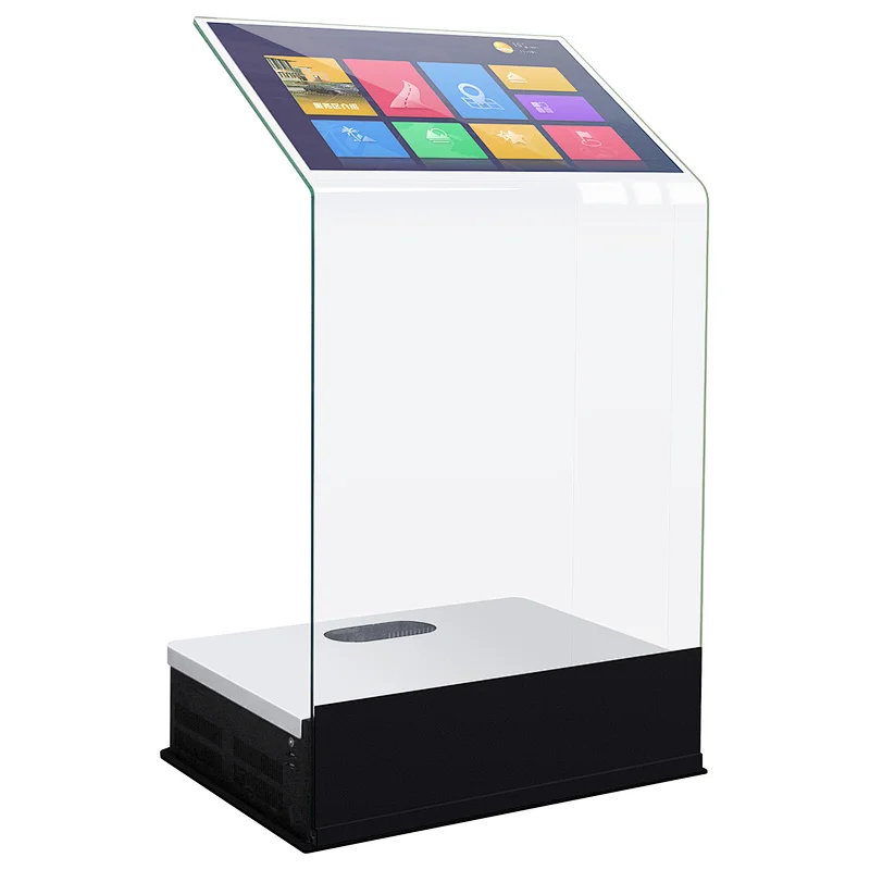 School speech floor standing Touch screen Glass info kiosk interactive platform