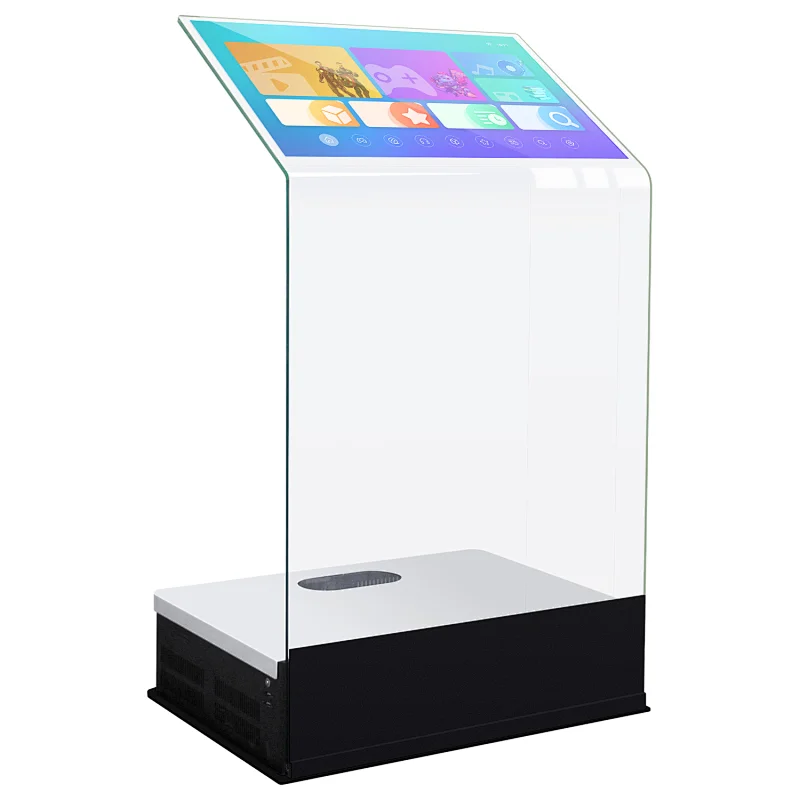 School speech floor standing Touch screen Glass info kiosk interactive platform