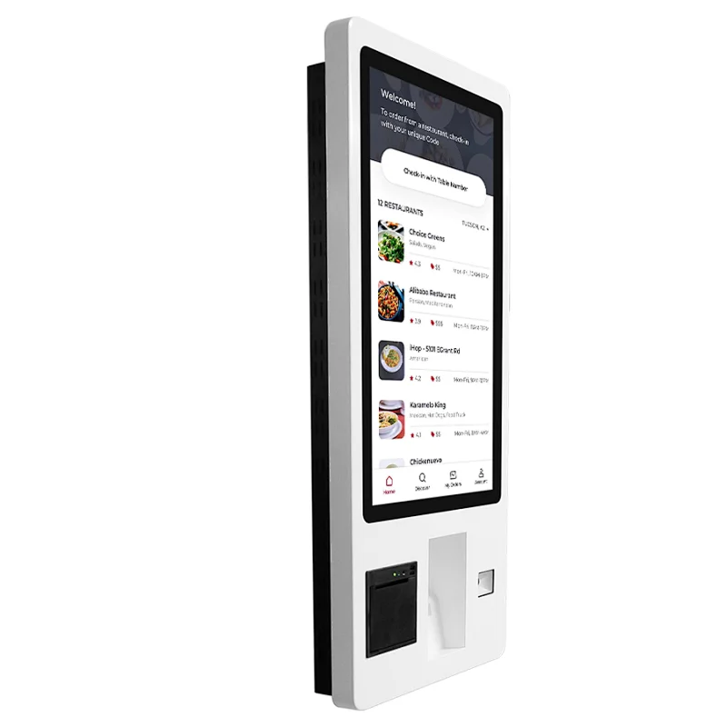 27 inch pos system scanner credit card payment self ordering machine touch interactive self service kiosk