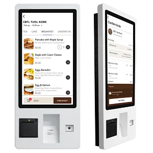 23.6 inch supper market payment white pos terminal indoor nfc barcode scanner