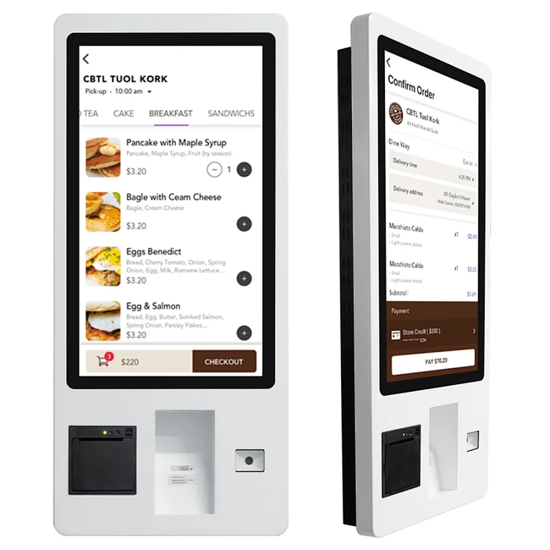 23.6 inch supper market payment white pos terminal indoor nfc barcode scanner