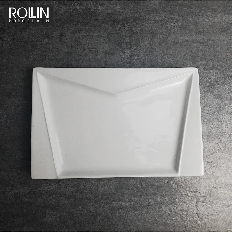 Custom size custom shape  white porcelain ceramic plates