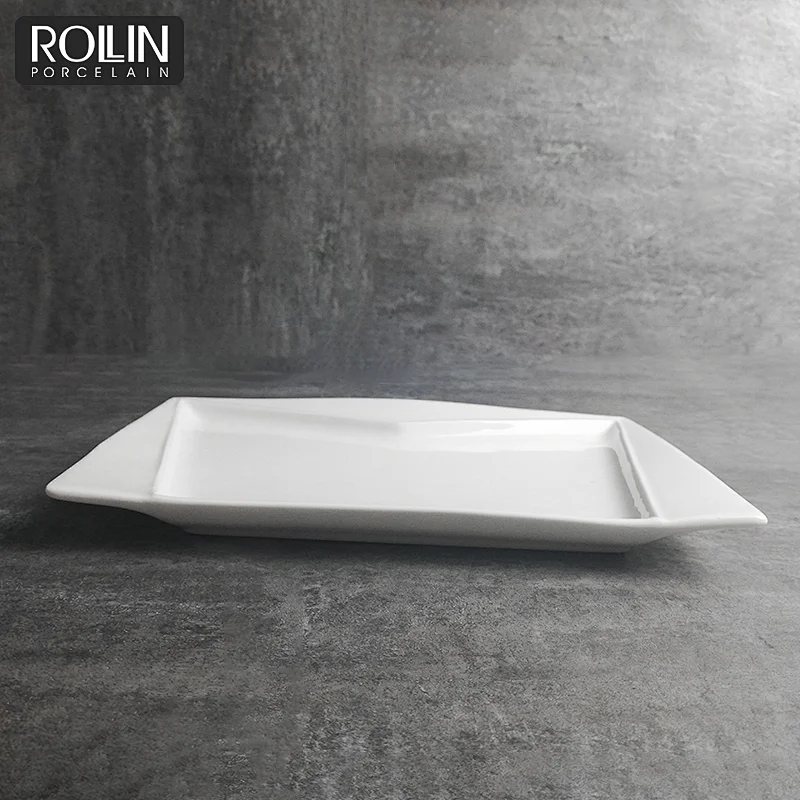 Custom size custom shape  white porcelain ceramic plates