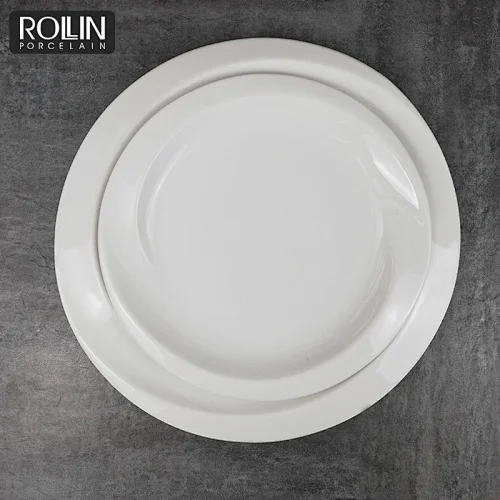Ceramic Dinner Plate / White Porcelain Plate / Buffet Dishes Plate