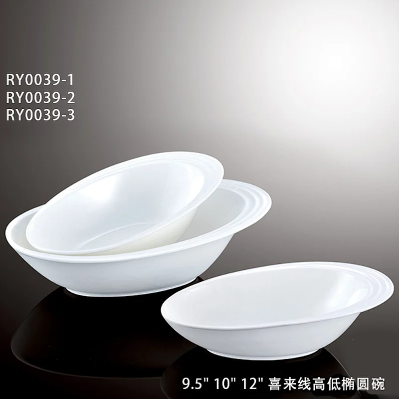 Wholesale high quality Salad Bowls  white ceramic soup bowl for Restaurants