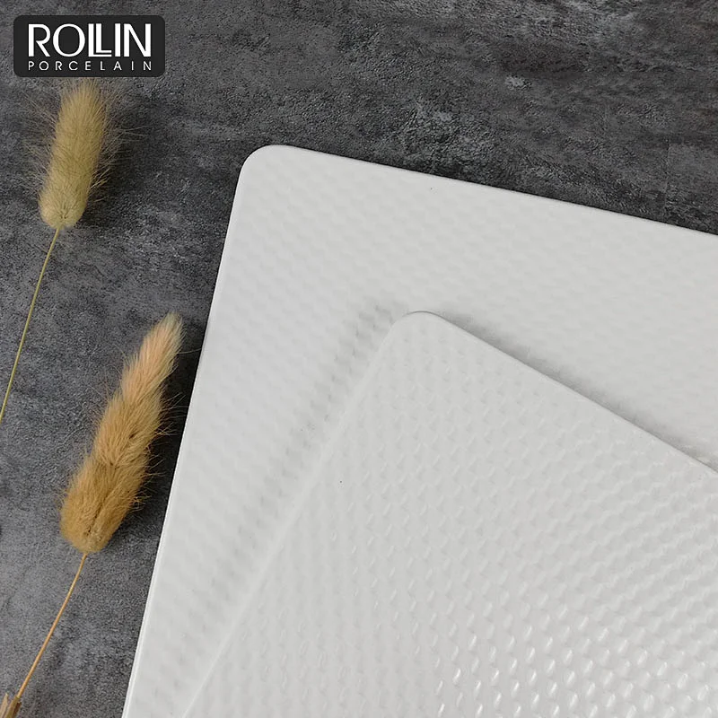 Wholesale different size square flat plates porcelain restaurant hotel square plate