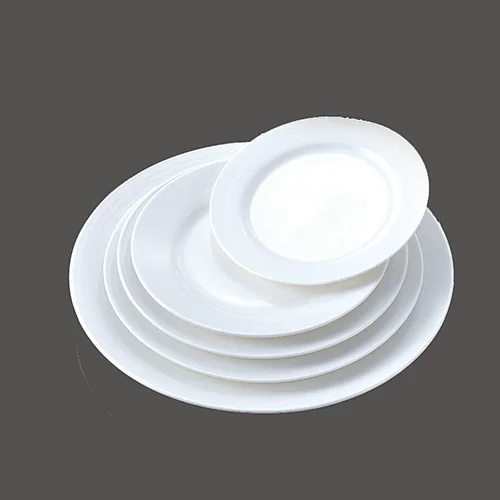 white porcelain dessert plate, bulk dinner plate, salad plate for hotels