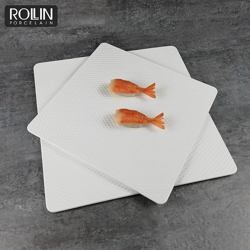 Wholesale different size square flat plates porcelain restaurant hotel square plate