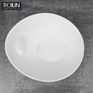 wholesale hotel restaurant banquet bowl cheap white dinner porcelain ceramic salad bowl