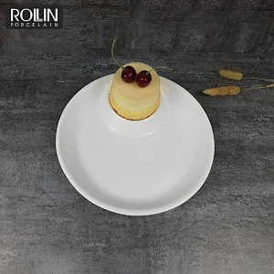 Eco-friendly dinnerware white porcelain plates serving plate for restaurant