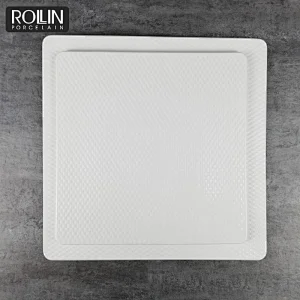 Wholesale different size square flat plates porcelain restaurant hotel square plate