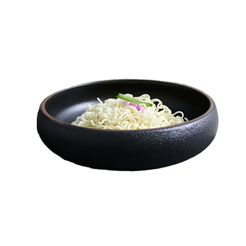 Black Porcelain Dessert Noodle Soup Bowl for Restaurant