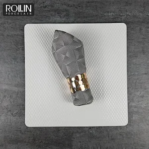 Wholesale different size square flat plates porcelain restaurant hotel square plate