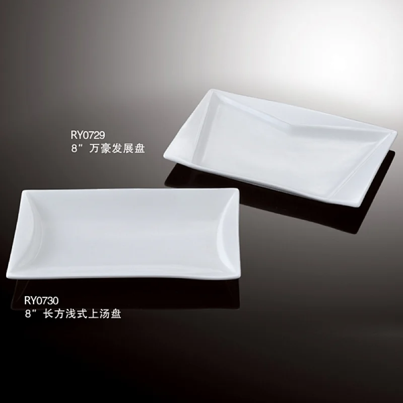 Custom size custom shape  white porcelain ceramic plates