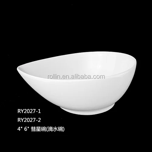 Wholesale high quality special shape white porcelain ceramic noodle bowl