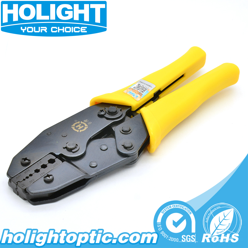 Crimping fiber store optic cable