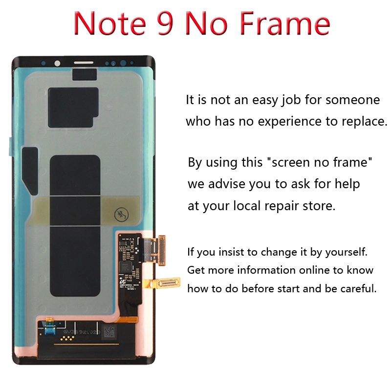 note 9 lcd with no frame