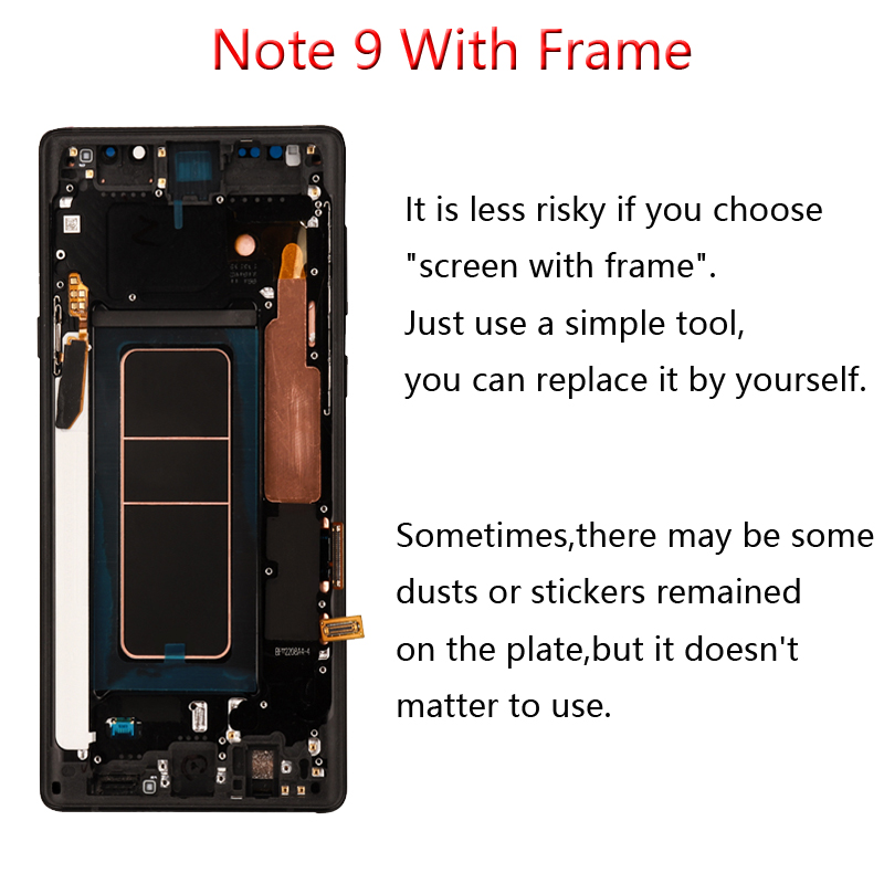 note 9 lcd with frame
