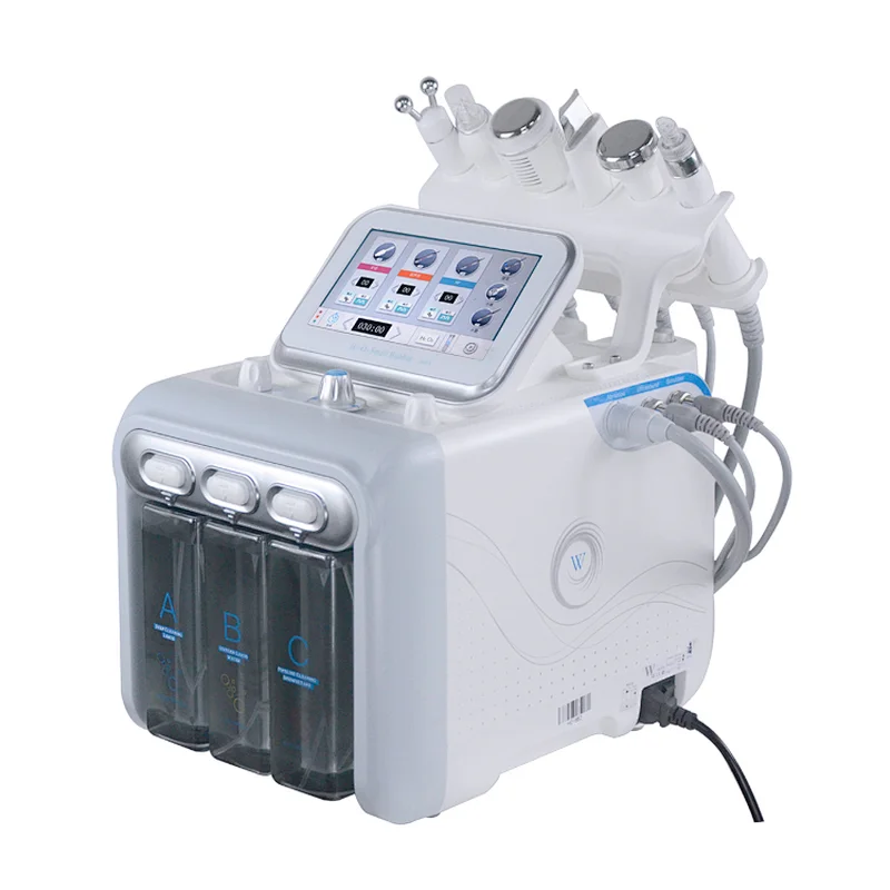 Hot sale hydrogen oxygen ultra-fine six-in-one small bubble cleaning beauty instrument beauty salon water oxygen meter