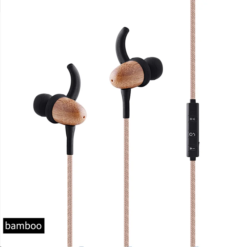 Fone de ouvido bluetooth VI de woodpods wireless de madeira