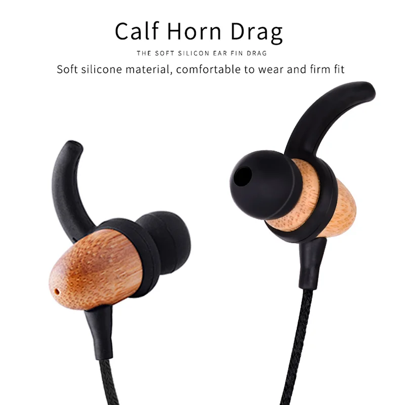 Fone de ouvido bluetooth VI de woodpods wireless de madeira