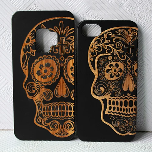 IPhone 11pro laser bamboo mobile phone case is suitable for Apple Samsung wooden protective case