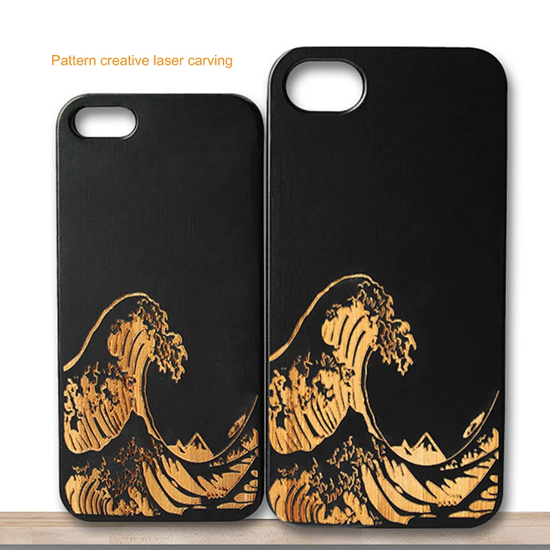 IPhone 11pro laser bamboo mobile phone case is suitable for Apple Samsung wooden protective case