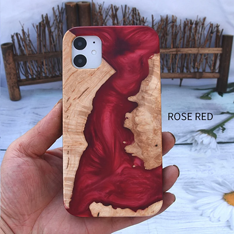 Carcasa de madera estabilizada con resina Apple Samsung para iPhone 11pro