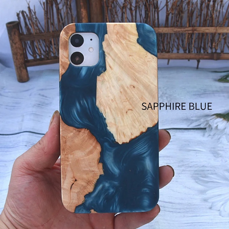 Carcasa de madera estabilizada con resina Apple Samsung para iPhone 11pro