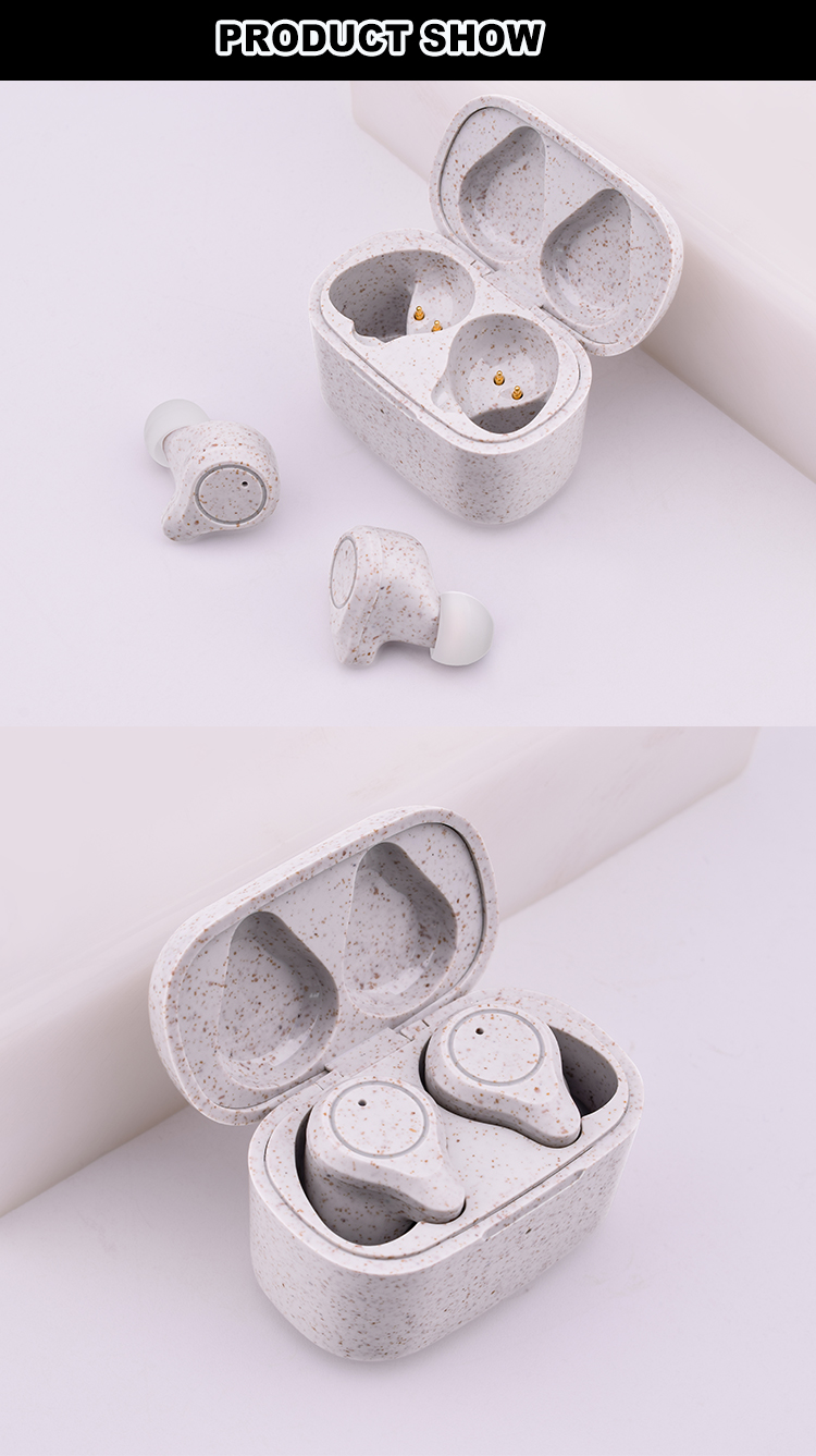 T02 TWS Earbuds - plástico de palha de trigo 丨 Dongguan Xinliang