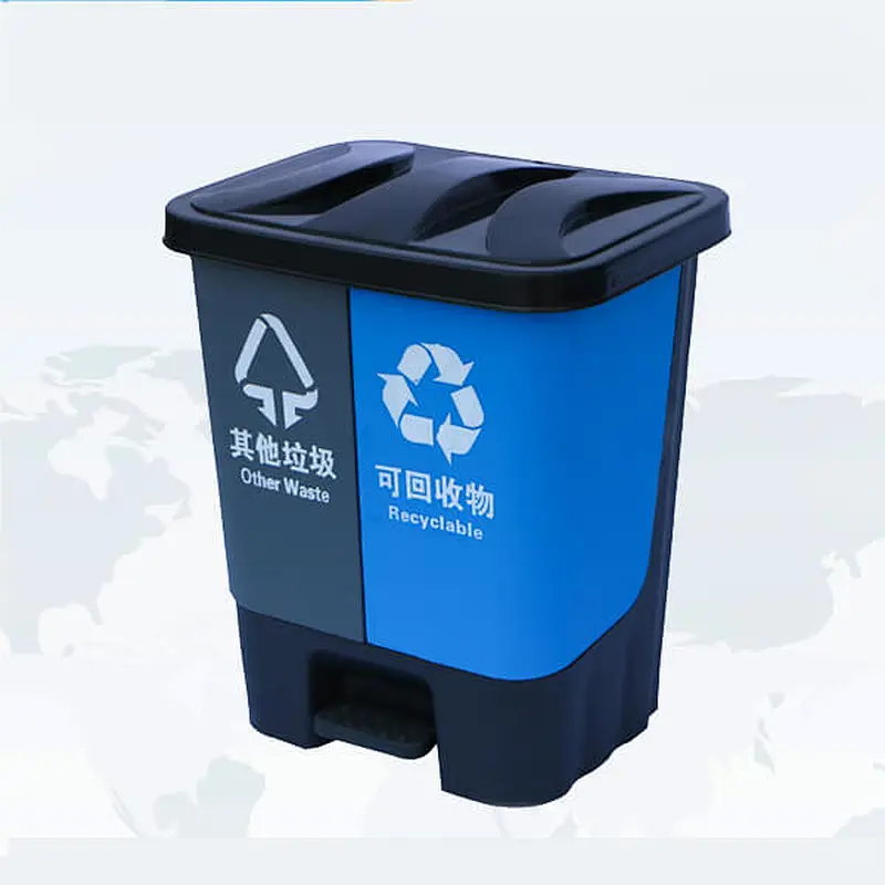 Dry and wet waste bins