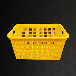 Plastic vegetable storage basket with iron handle